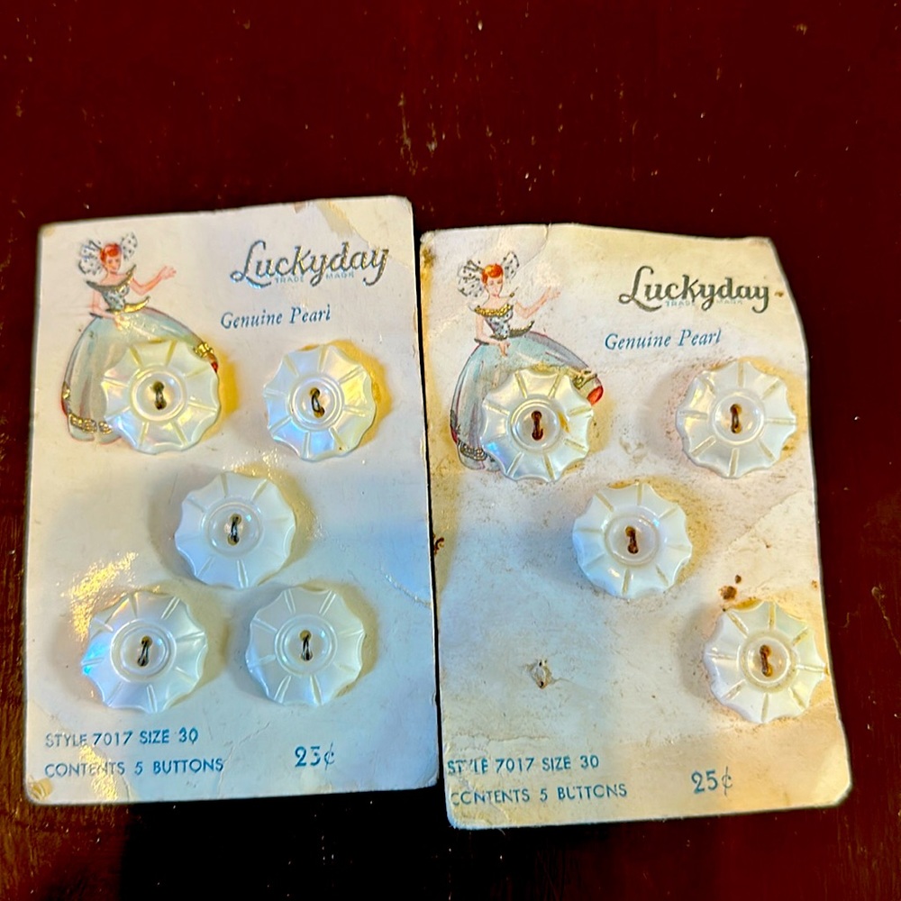 Genuine Mother of Pearl buttons 3/4”